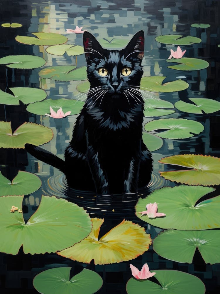 Cat In Pond