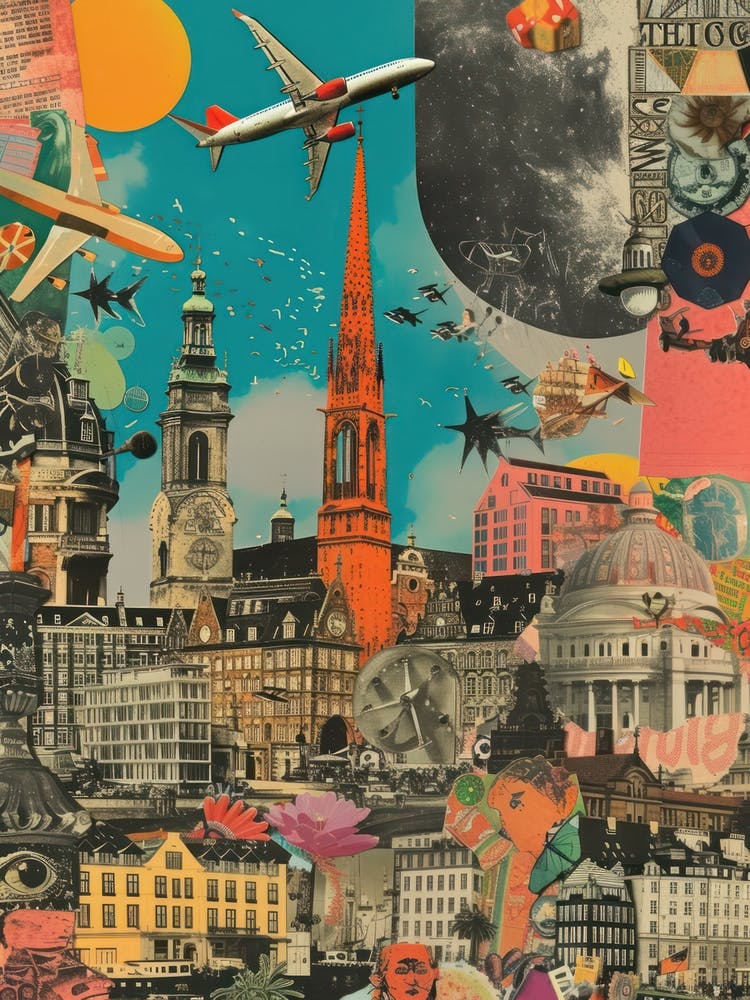Copenhagen   Retro Collage Style 2