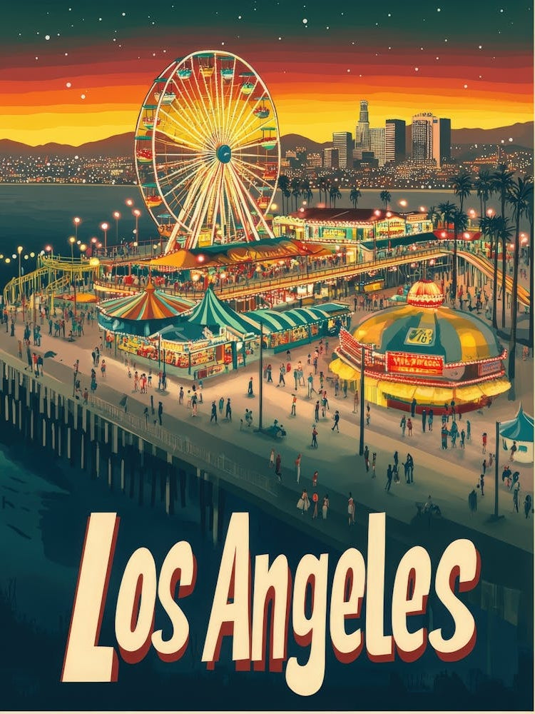 Aihrgdesign A Classic 1960s Travel Poster For Los Angeles 3
