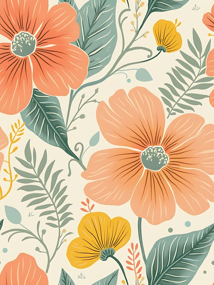Vintage Böhmische Blumenmuster