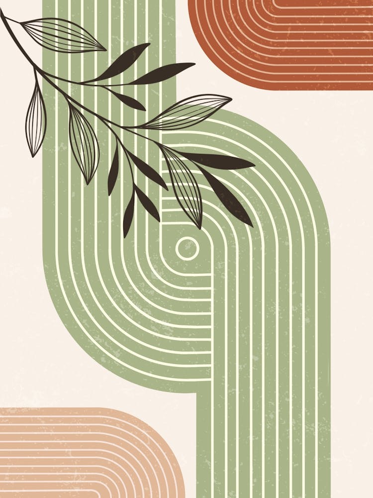 Abstract Circles And Leaves