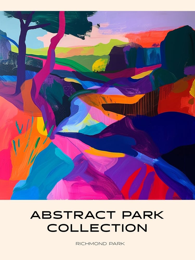 Abstract Park Collection Poster Richmond Park London 4