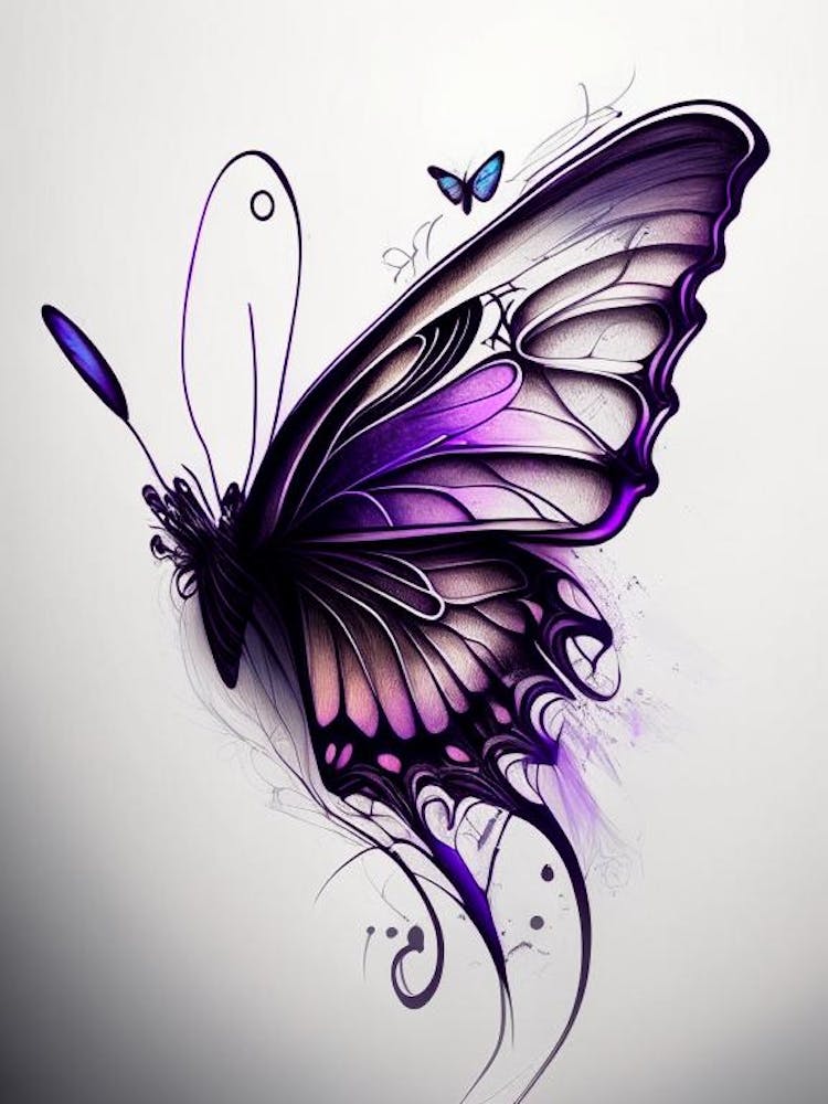 Schmetterlingsumriss Graffiti-Illustration 1