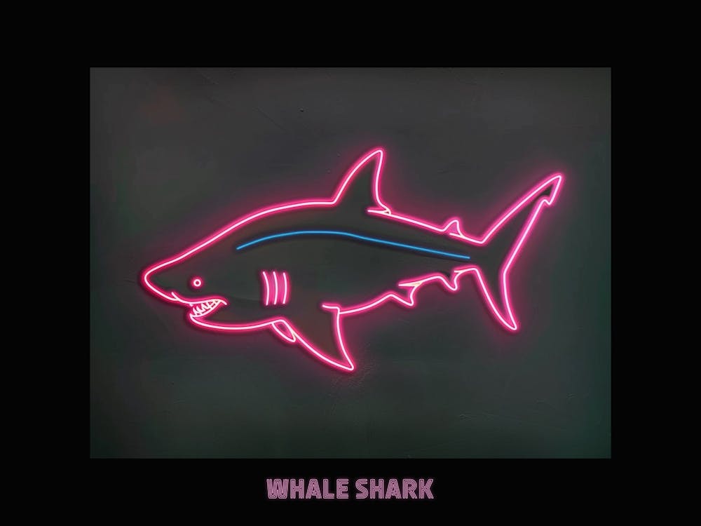 Neon Pink Red Whale Shark Poster 2