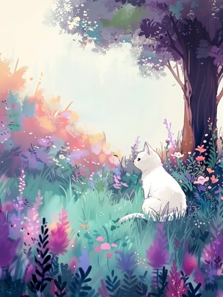 White Cat In The Forest 1