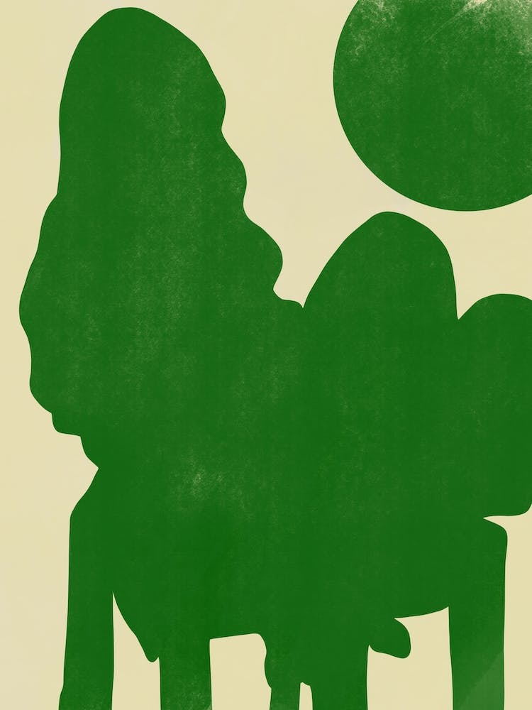 Large Figure Cut Out In Green
