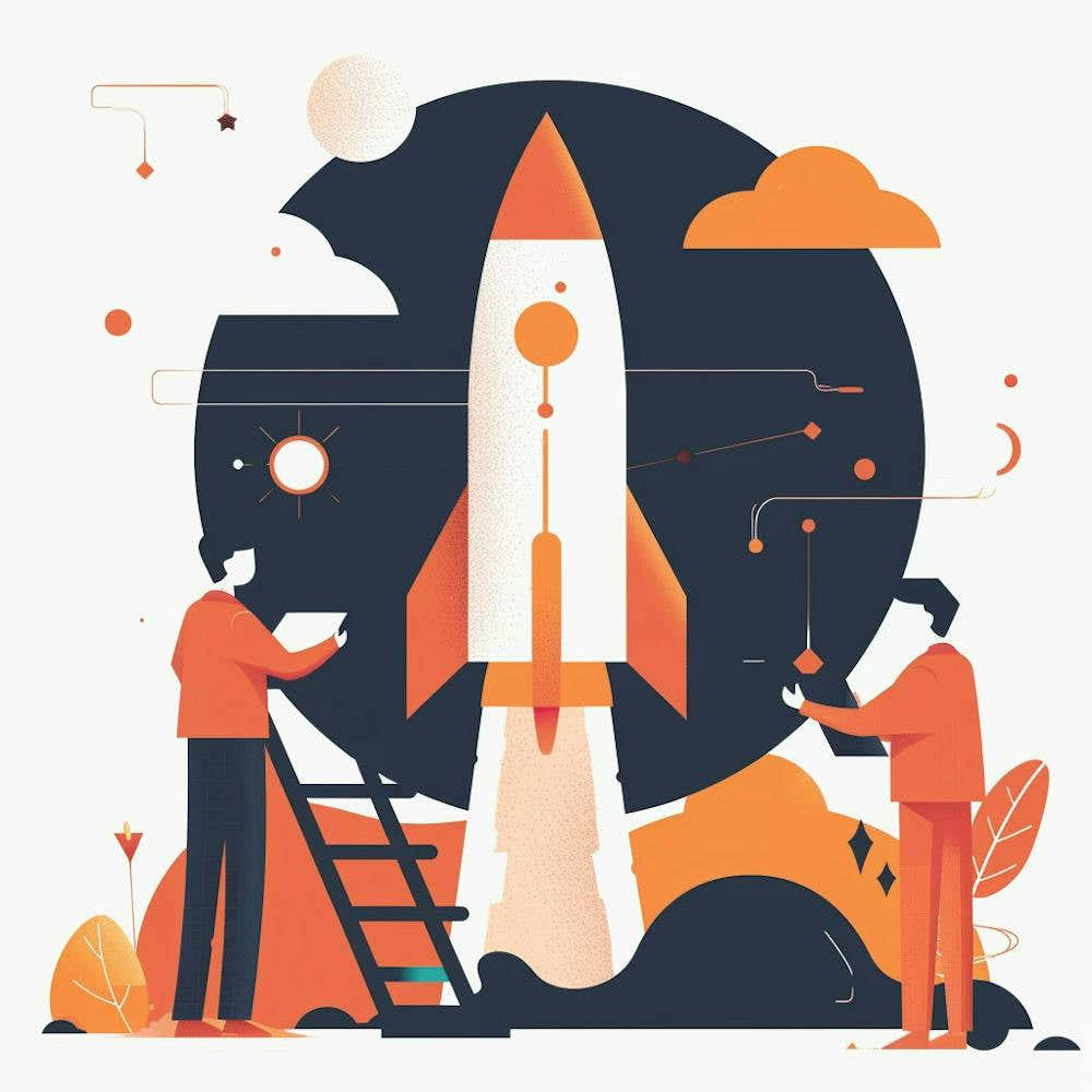 Illustration Of A Rocket Launch 2