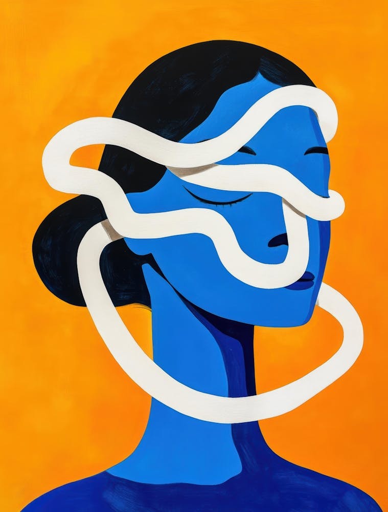 Woman With A Blue Face