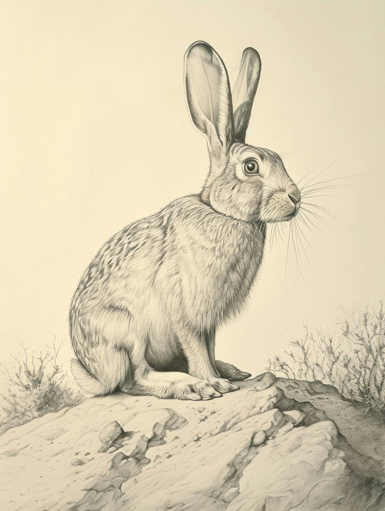Flemish Giant Rabbit Drawing 4 Art Print by Ritual Art Prints – Fy!