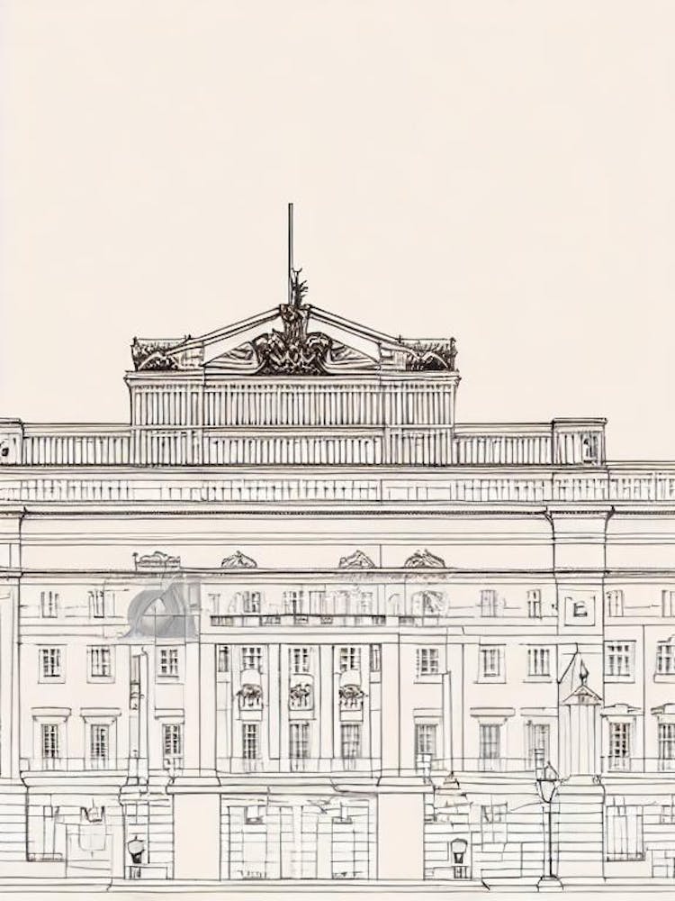 Buckingham Palace London Boho Landmark Illustration