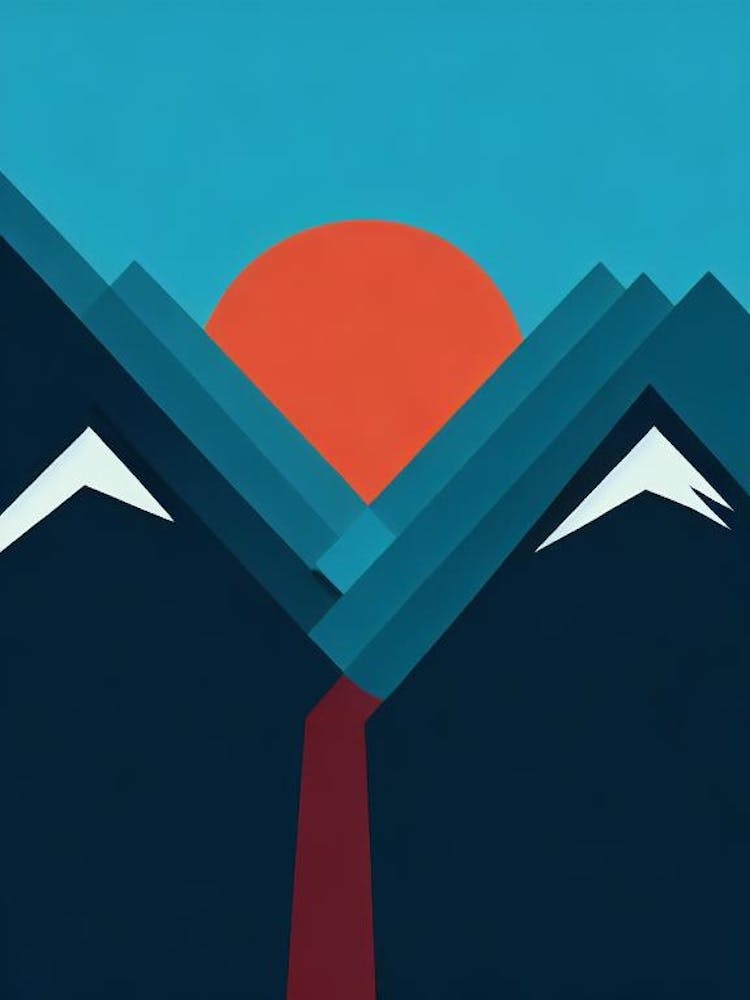 Falls Creek, Australia Modern Illustration Skiing Poster