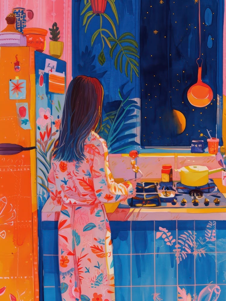 Midnight Snack Lo Fi Kawaii Illustration 1