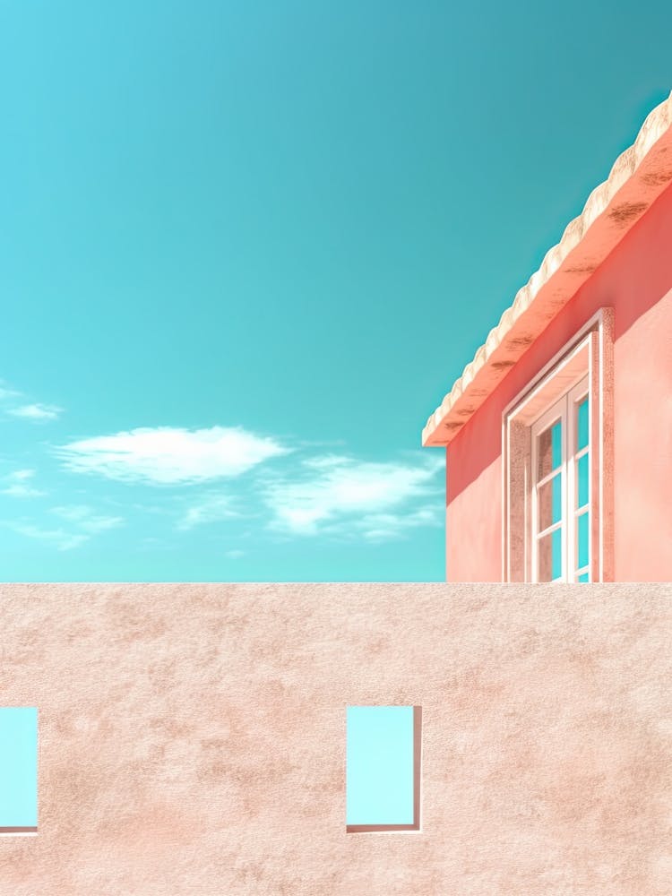 Minimalist Stucco Pink Wall Photography