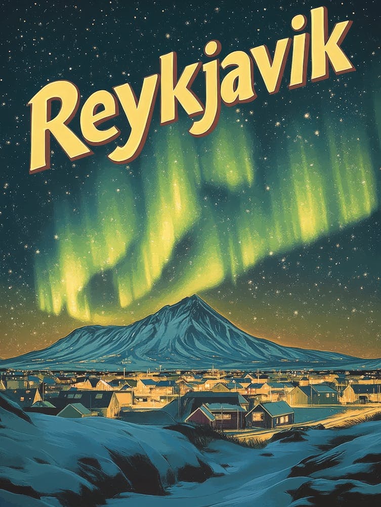 Aihrgdesign A 1970s Inspired Travel Poster For Reykjavik 1