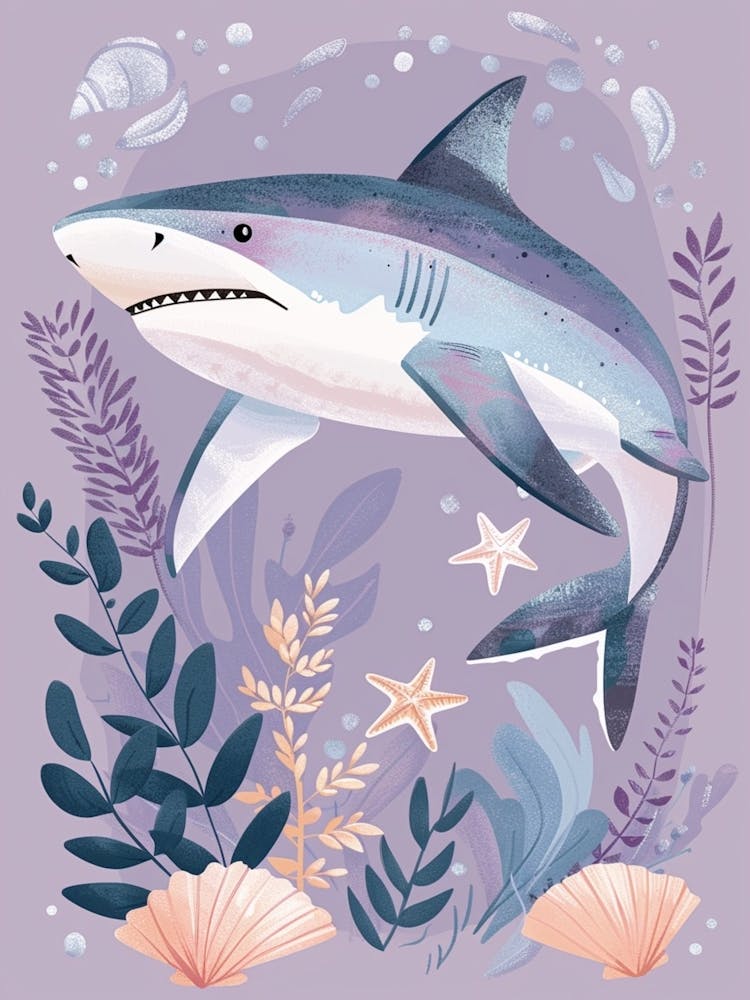 Purple Tiger Shark Illustration 1
