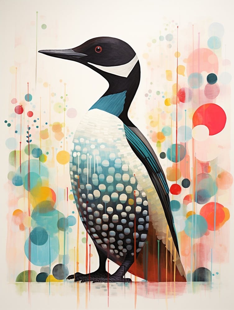 Bird Painting Collage Loon 3
