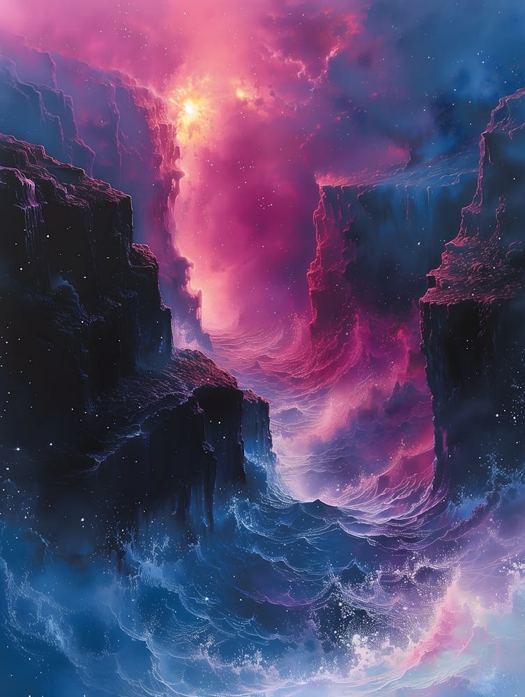 Sunrise Over The Ocean Bichromatic, Surrealism, Impressionism