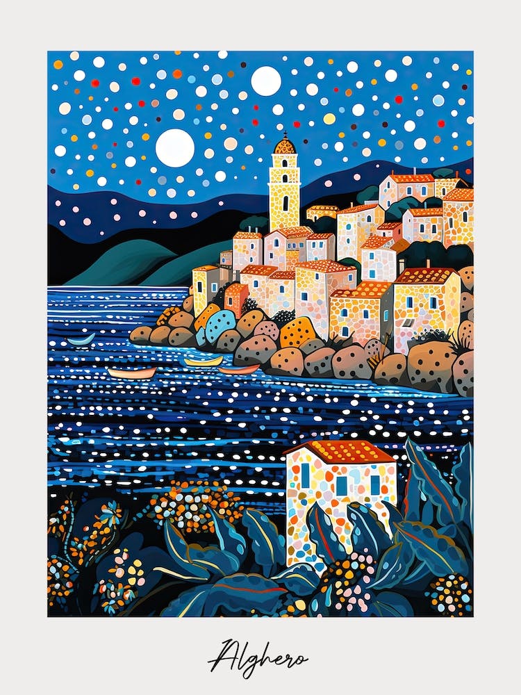 Poster Of Alghero, Italy, Illustration In The Style Of Pop Art 4