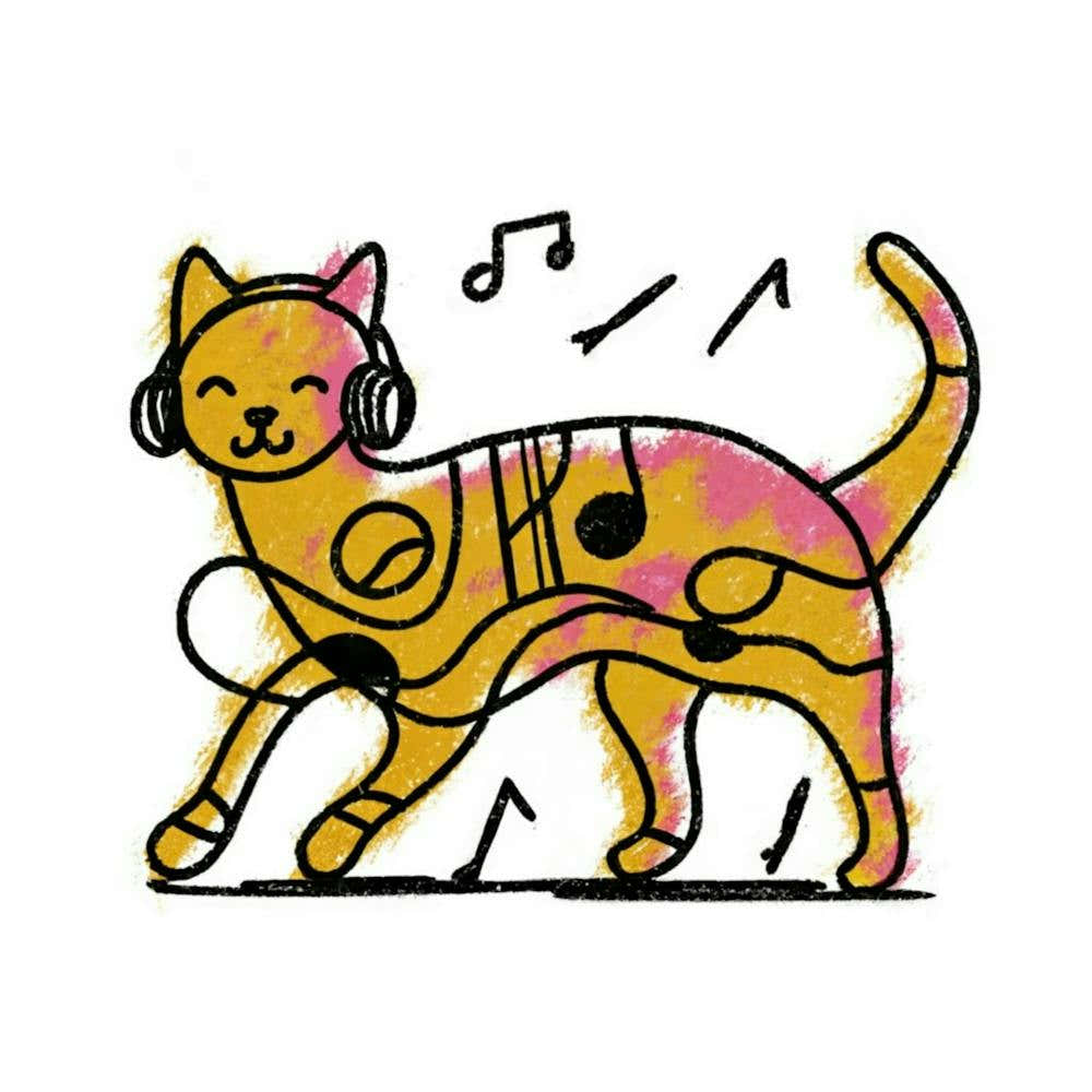 Cat Listening To Music 1
