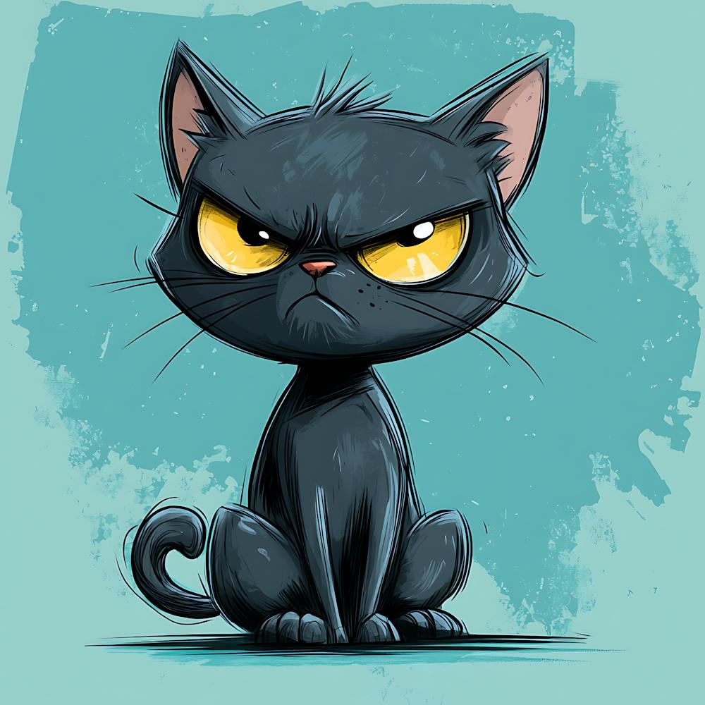 Angry Black Cat