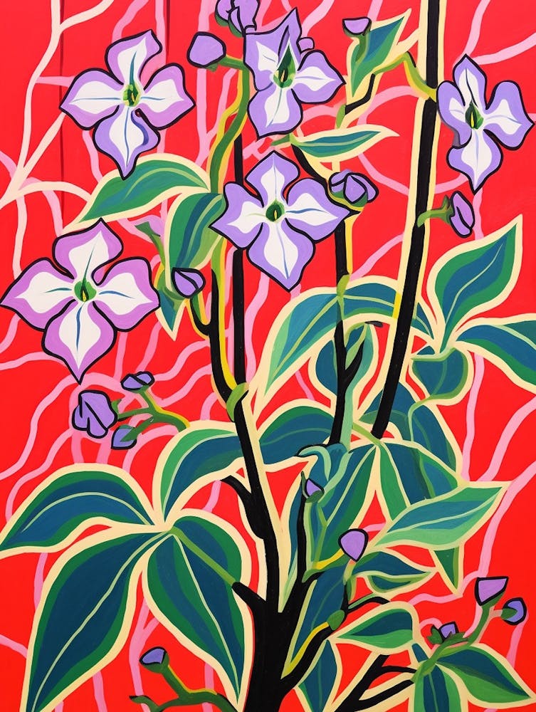 Pink And Red Plant Illustration Tradescantia Tricolor
