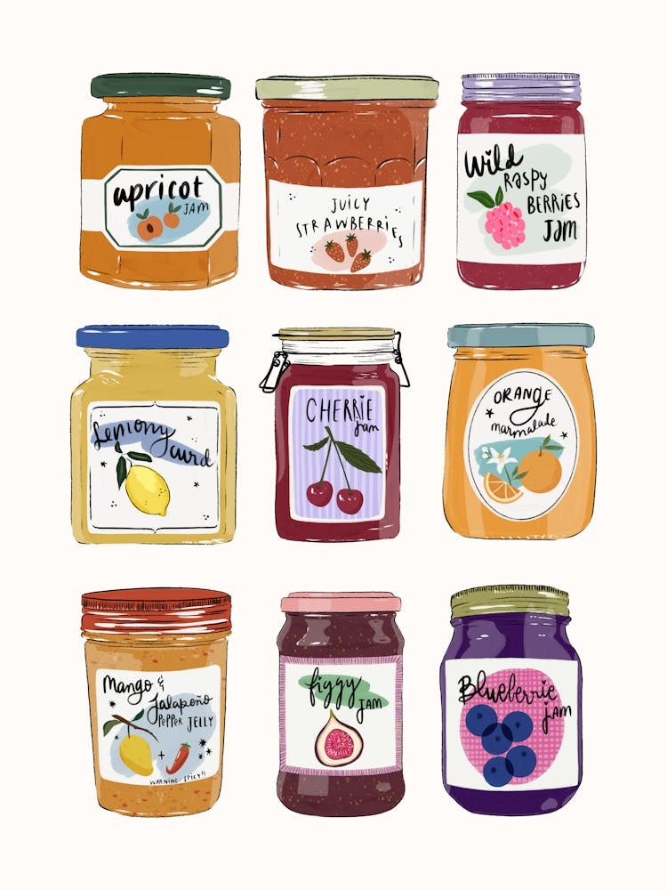 Jars Of Jam Kitchen Poster