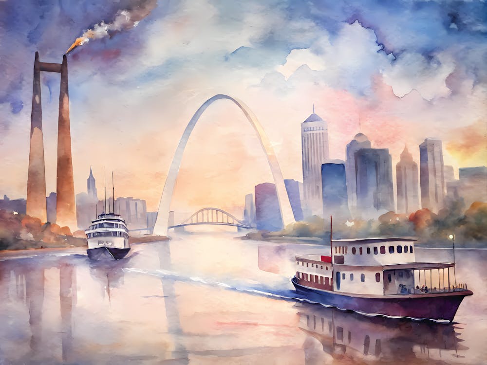 St Louis Missouri Eine Vintage Szene