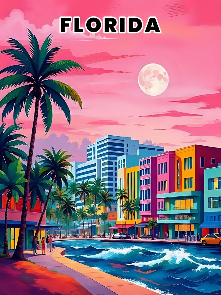 Florida Vibrant Vintage Travel Poster 19