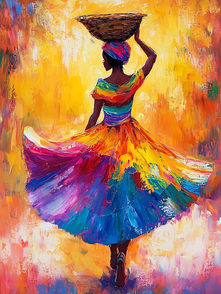 African Woman With Basket 16