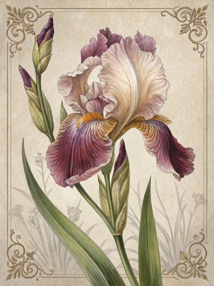 Oil Painting Style Classic Botanical Panel