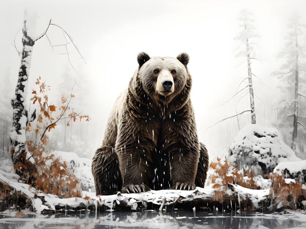Serene Strength Bear In Nature