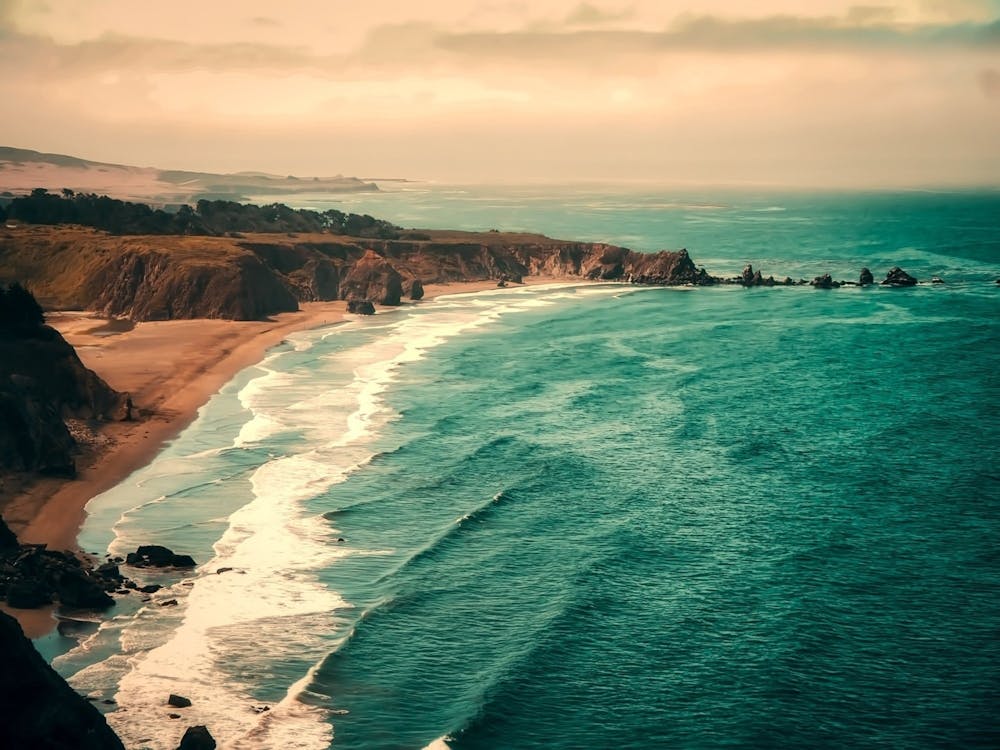 California Sea Ocean Pacific Waves