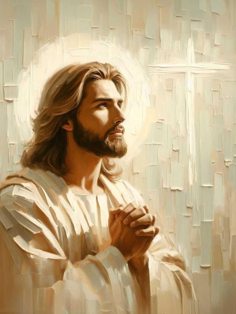 Christ S Prayer, Christian Painting, Jesus Portrait Jesus Painting, Lds Art, Bible Verse Wall Art, Christian Poster, Jesus Christ Prayer Art