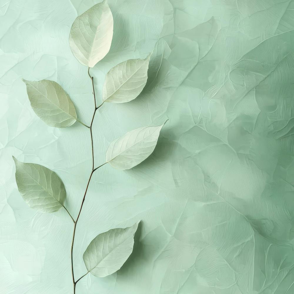 Feuilles Sur Un Mur Vert