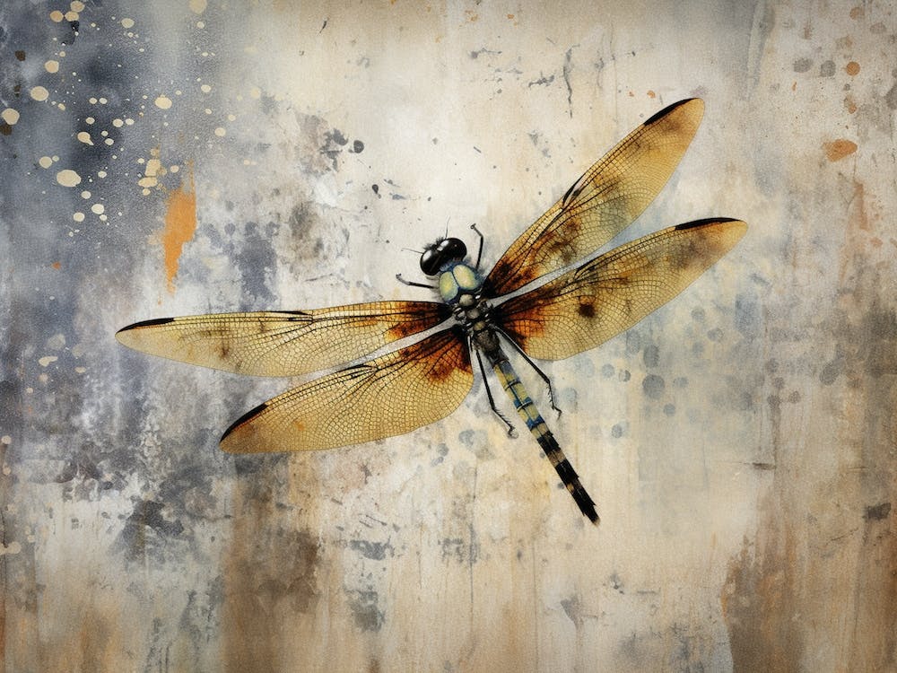 Dragonfly Illustration Meadow Watercolour 1