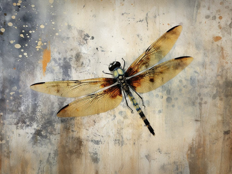 Dragonfly Illustration Meadow Watercolour 1