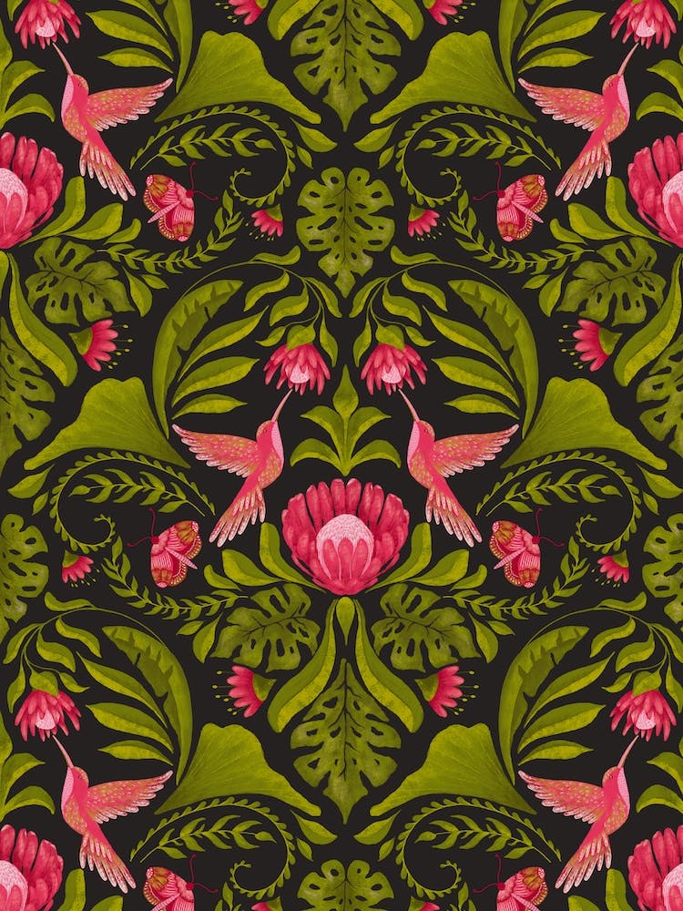 Protea Night Time Damask