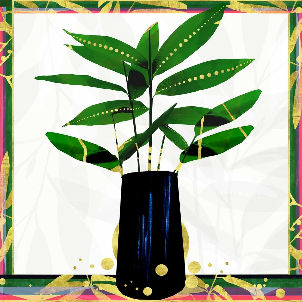 Asian Vase Bamboo Square