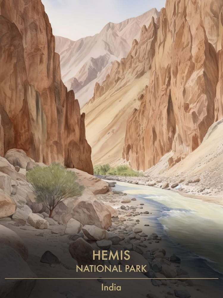 Hemis National Park India Watercolour 2