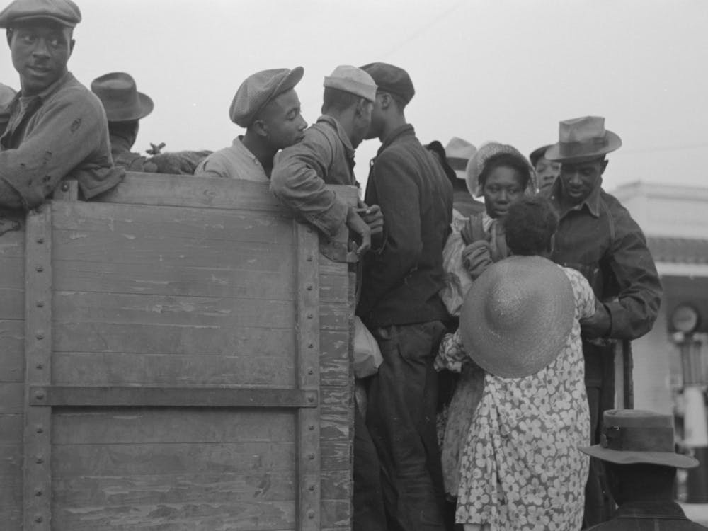 Untitled Photo, Possibly Related To Helping Women Cotton Pickers Board Truck, Pine Bluff, Arkansas By Russell