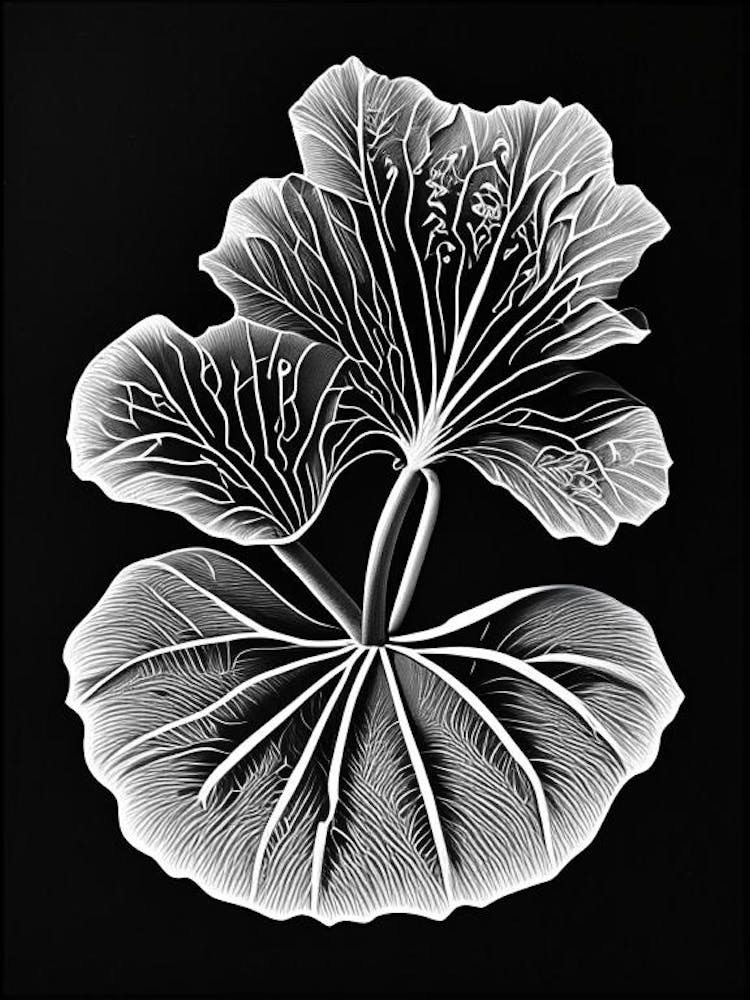 Nasturtium Leaf Linocut 1