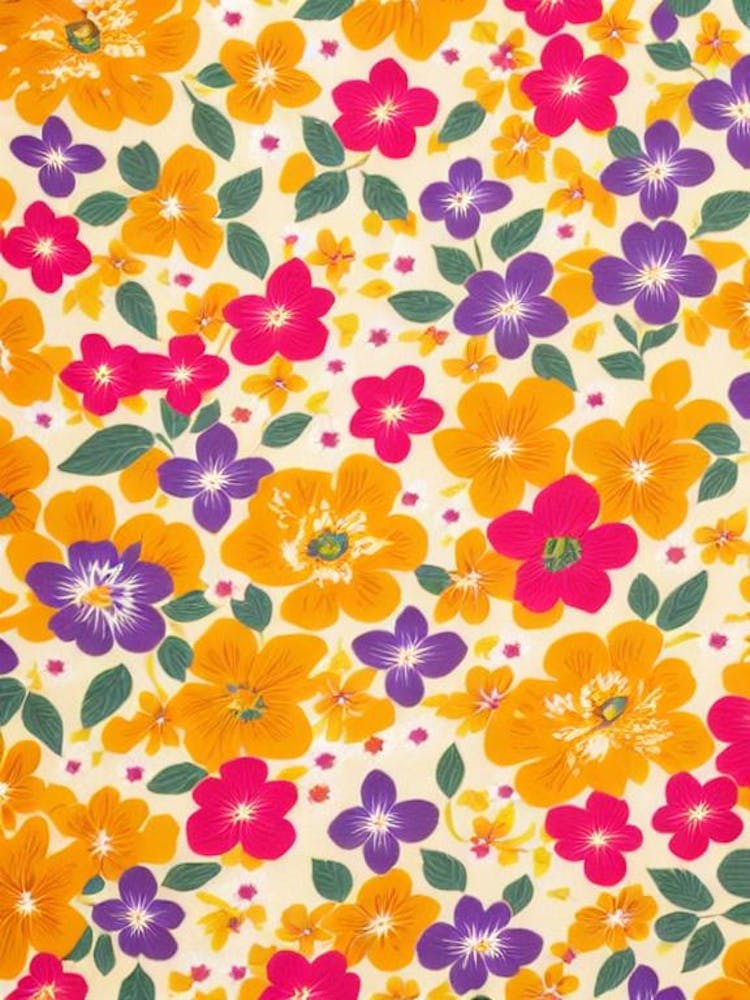 Larkspur Floral Print Warm Tones 1 Flower