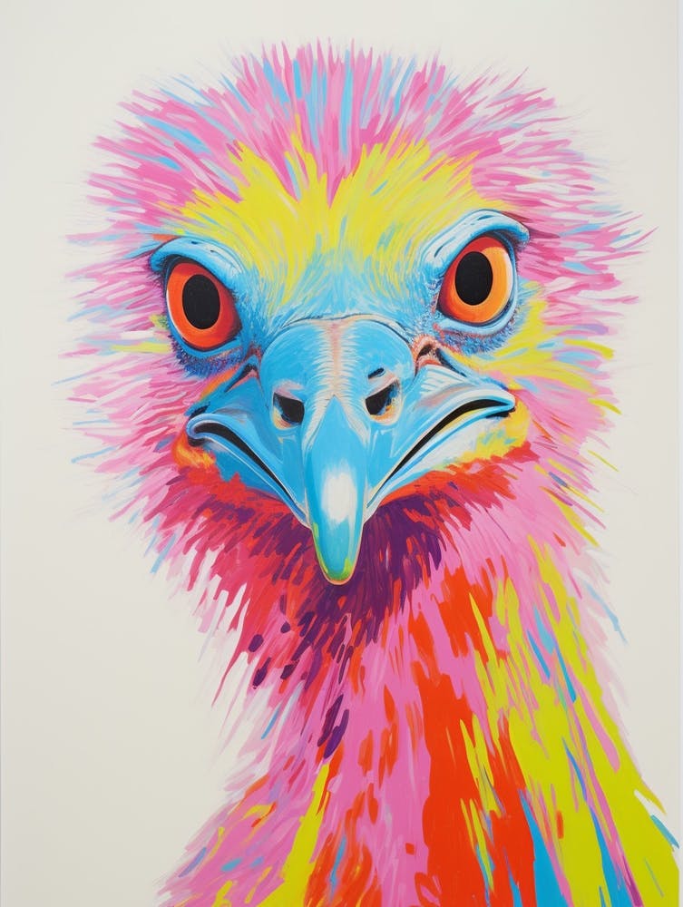 Colourful Bird Painting Emu