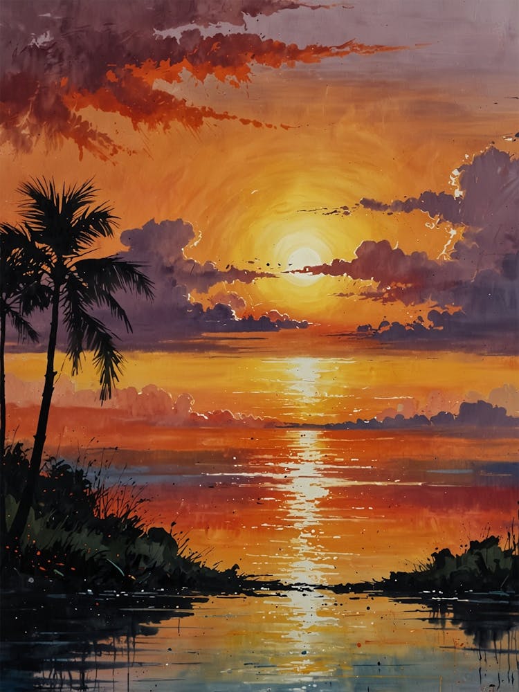 Sunset Behind Clouds