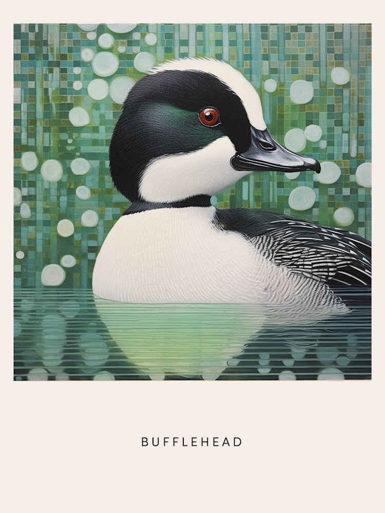 Ohara Koson Inspired Bird Painting Bufflehead 2 Poster