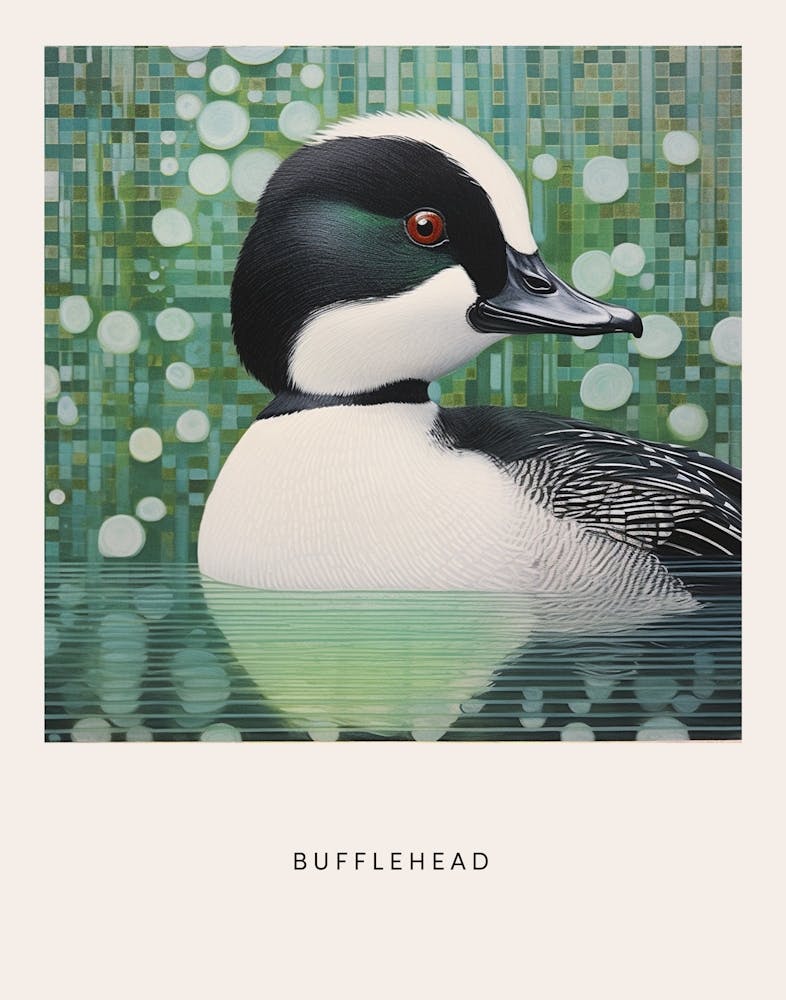 Ohara Koson Inspired Bird Painting Bufflehead 2 Poster