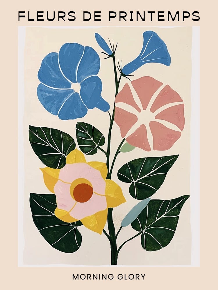 Spring Floral French Poster  Morning Glory 2