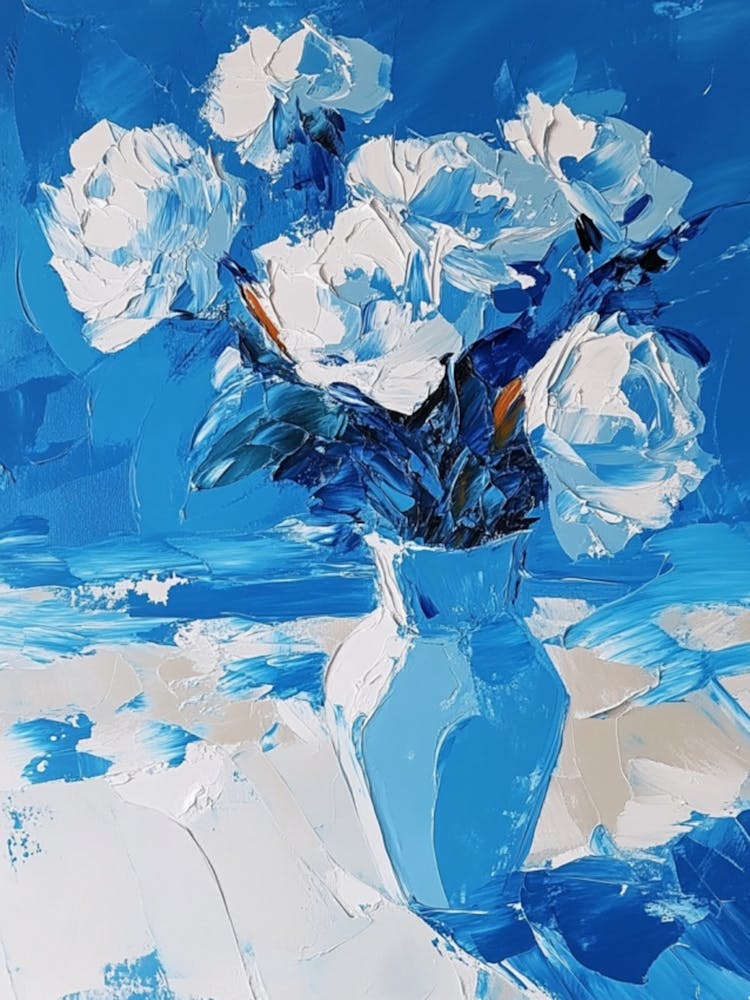 Flowers In A Blue Vase