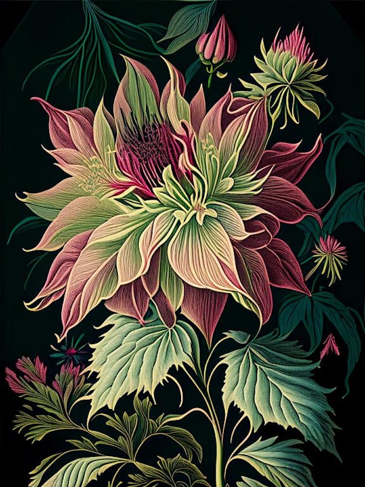 Dahlia Imperialis 1 Floral Botanical Vintage Poster Flower