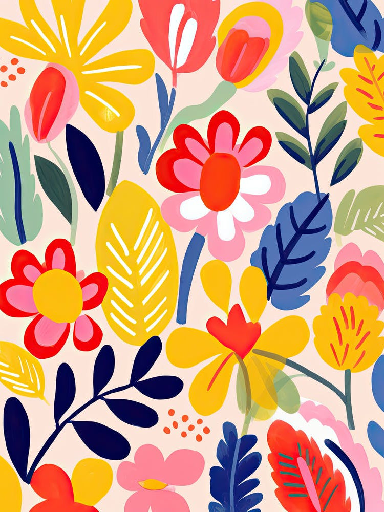 Whimsical Petal Ballet; Matisse Style